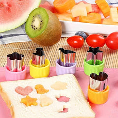 27pcs Fruit Shape Cutters Vegetable Cutter Set Food Picks Forks D