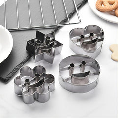 4 Stainless Steel Smile Face Cookie Moulds