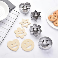 4 Stainless Steel Smile Face Cookie Moulds