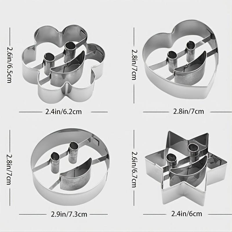 4 Stainless Steel Smile Face Cookie Moulds