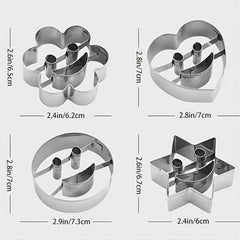 4 Stainless Steel Smile Face Cookie Moulds