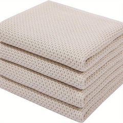 4pcs Waffle Weave Dish Cloths Absorbent Towels Scouring Pad