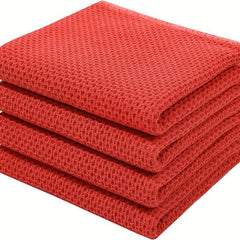 4pcs Waffle Weave Dish Cloths Absorbent Towels Scouring Pad