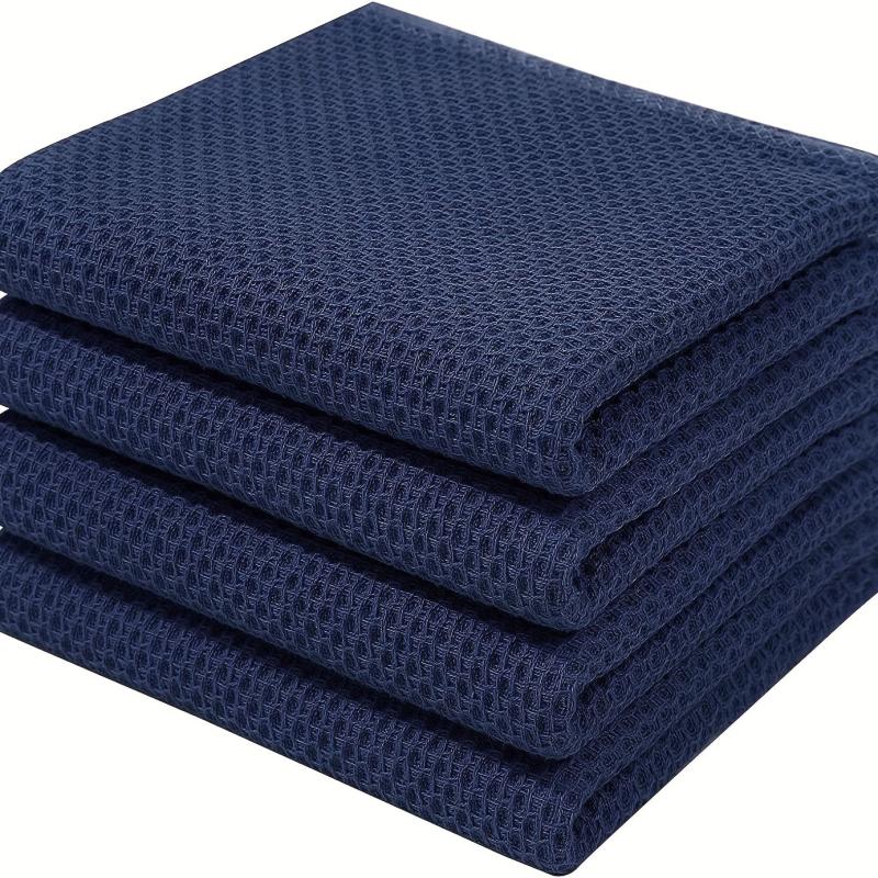 4pcs Waffle Weave Dish Cloths Absorbent Towels Scouring Pad