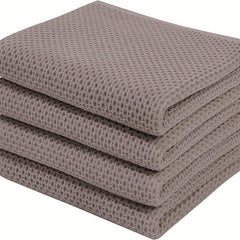 4pcs Waffle Weave Dish Cloths Absorbent Towels Scouring Pad
