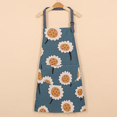 Floral Cooking Apron with Pocket Waterproof for Baking Chef Kitchen