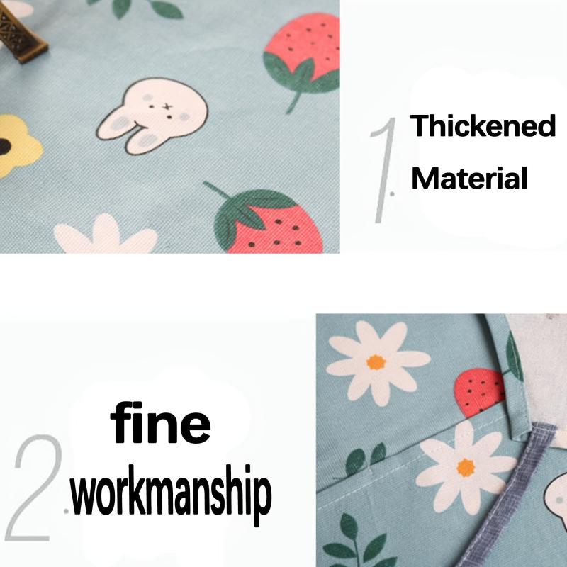Floral Cooking Apron with Pocket Waterproof for Baking Chef Kitchen