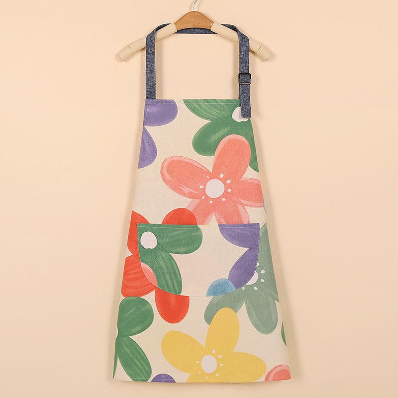 Floral Cooking Apron with Pocket Waterproof for Baking Chef Kitchen