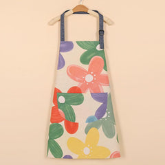 Floral Cooking Apron with Pocket Waterproof for Baking Chef Kitchen