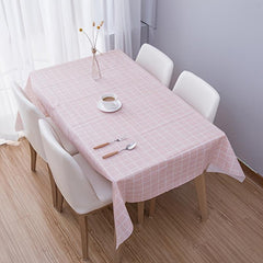 Green Grid Plastic Waterproof Tablecloth for Picnic or Holiday Party