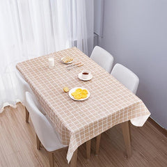 Green Grid Plastic Waterproof Tablecloth for Picnic or Holiday Party