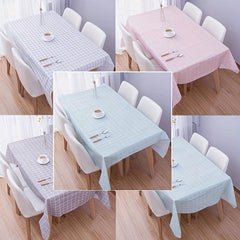 Green Grid Plastic Waterproof Tablecloth for Picnic or Holiday Party