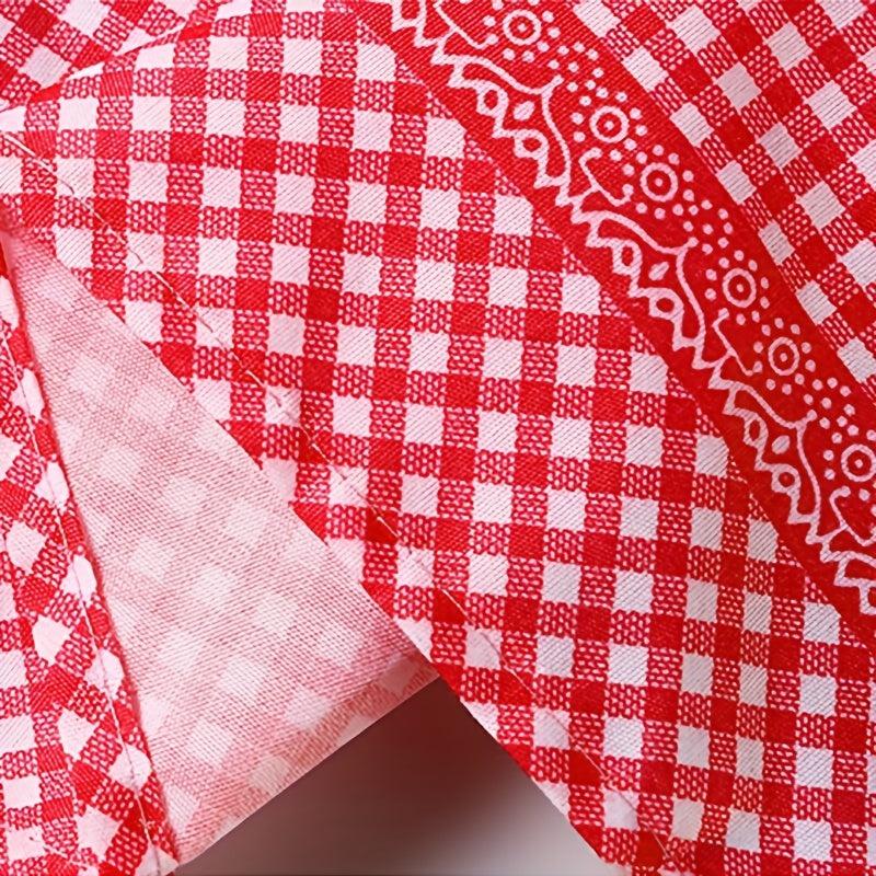 Cartoon Rabbit Plaid Apron Waterproof for Home Cooking Waist Overalls