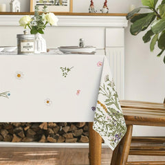 Waterproof Wild Flowers Tablecloth for Party Rectangle Table