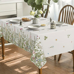 Waterproof Wild Flowers Tablecloth for Party Rectangle Table