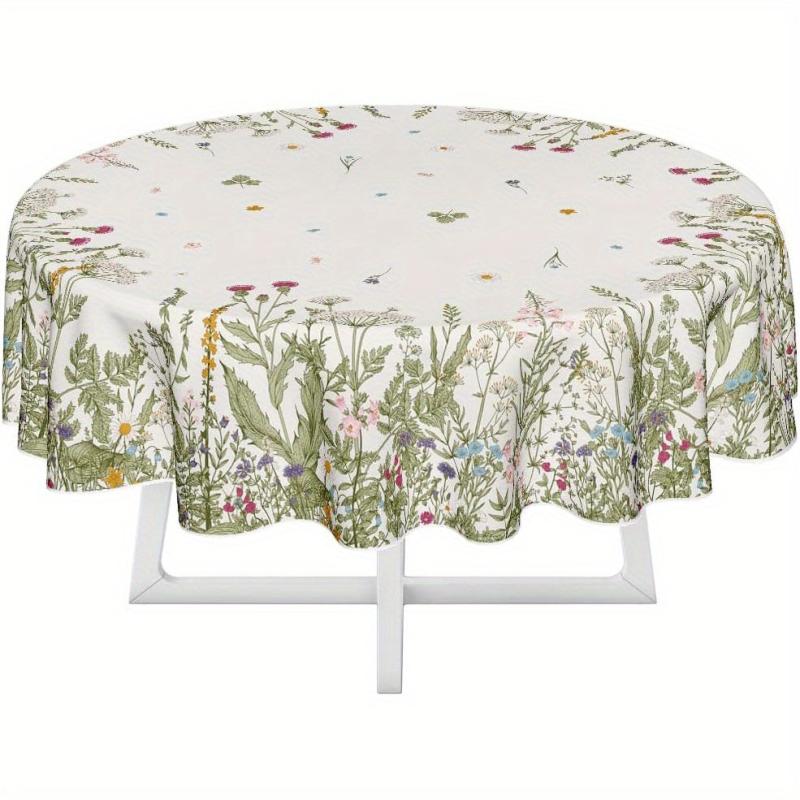 Waterproof Wild Flowers Tablecloth for Party Rectangle Table