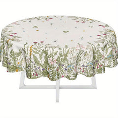 Waterproof Wild Flowers Tablecloth for Party Rectangle Table
