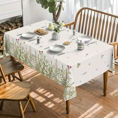 Waterproof Wild Flowers Tablecloth for Party Rectangle Table