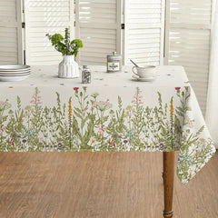 Waterproof Wild Flowers Tablecloth for Party Rectangle Table