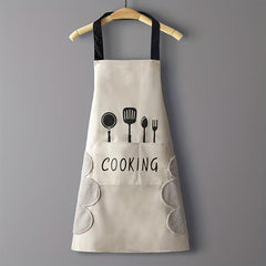 Cookware Printed Apron With Pockets Halter Apron For Chef