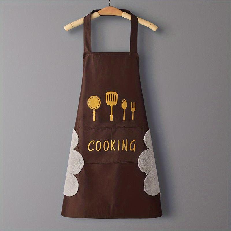 Cookware Printed Apron With Pockets Halter Apron For Chef