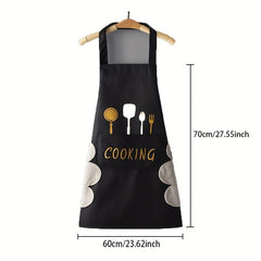 Cookware Printed Apron With Pockets Halter Apron For Chef