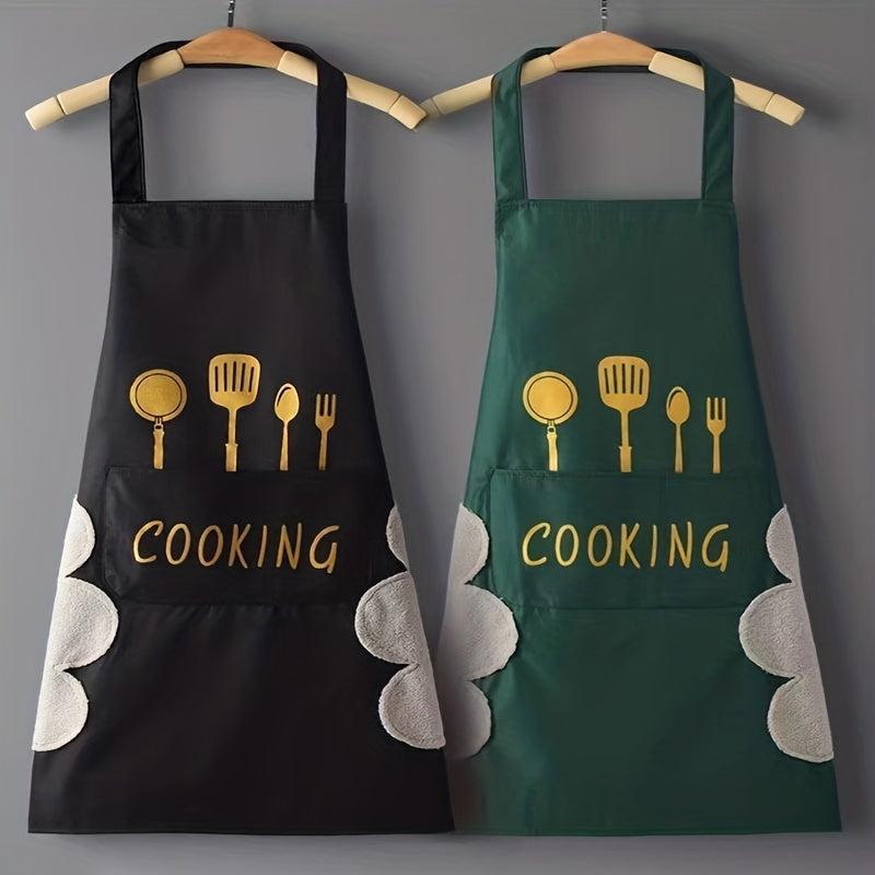 Cookware Printed Apron With Pockets Halter Apron For Chef