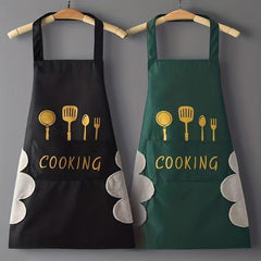 Cookware Printed Apron With Pockets Halter Apron For Chef