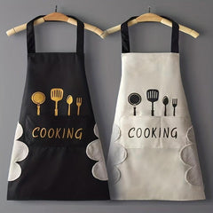 Cookware Printed Apron With Pockets Halter Apron For Chef
