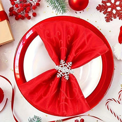 6pcs Snowflakes Napkin Rings Cast Iron Polished Metal Christmas Decor