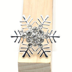6pcs Snowflakes Napkin Rings Cast Iron Polished Metal Christmas Decor
