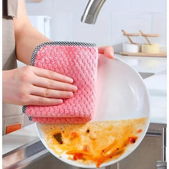 10pcs Dish Towels Non-stick Kitchen Rag Absorbent Scouring Pad