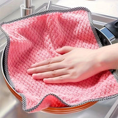 10pcs Dish Towels Non-stick Kitchen Rag Absorbent Scouring Pad