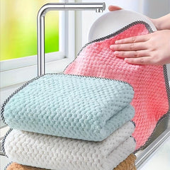 10pcs Dish Towels Non-stick Kitchen Rag Absorbent Scouring Pad