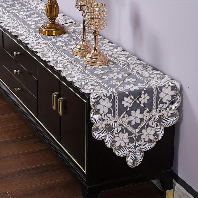 Polyester Table Runner Solid Style Holiday Decoration Fabric Tablecloth