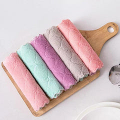 10pcs Coral Velvet Dish Washing Towel for Kitchen Cleaning