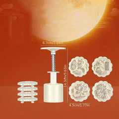 12pcs Lotus Pattern Mooncake Mold DIY Hand Press Biscuit Maker