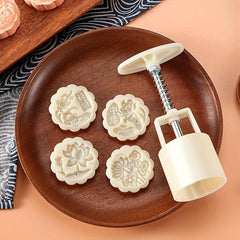 12pcs Lotus Pattern Mooncake Mold DIY Hand Press Biscuit Maker