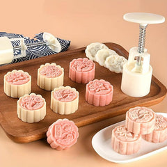 12pcs Lotus Pattern Mooncake Mold DIY Hand Press Biscuit Maker