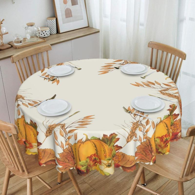 Autumn Leaf Thanksgiving Pumpkin Tablecloth