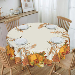 Autumn Leaf Thanksgiving Pumpkin Tablecloth
