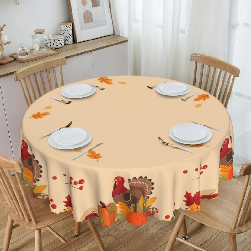 Autumn Leaf Thanksgiving Pumpkin Tablecloth