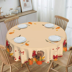 Autumn Leaf Thanksgiving Pumpkin Tablecloth