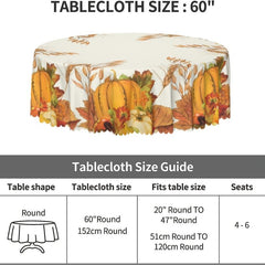 Autumn Leaf Thanksgiving Pumpkin Tablecloth