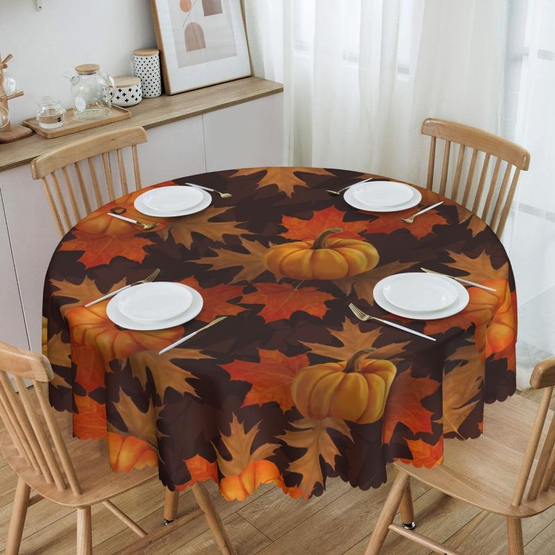 Autumn Leaf Thanksgiving Pumpkin Tablecloth