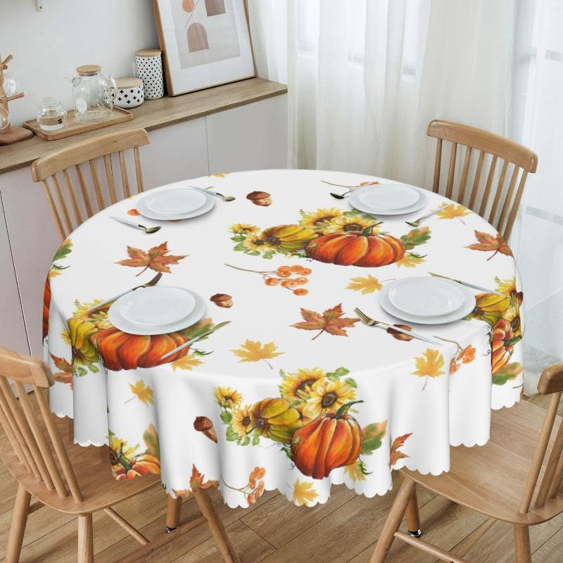Autumn Leaf Thanksgiving Pumpkin Tablecloth