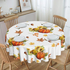 Autumn Leaf Thanksgiving Pumpkin Tablecloth