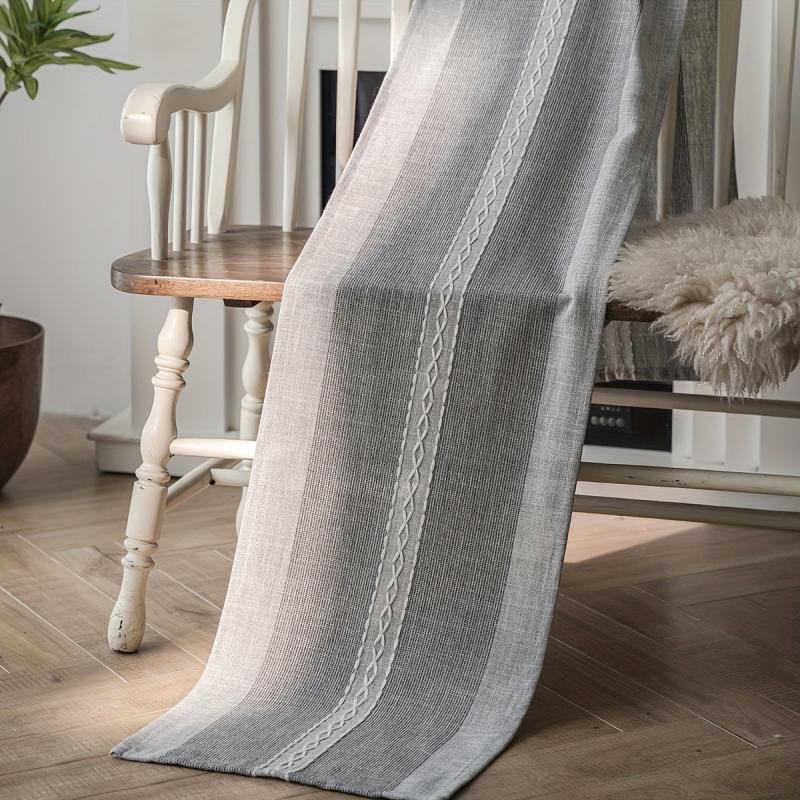 Polyester Table Runner Gray Tassel Nordic Geometric Room Decor