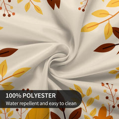 Waterproof Fall Tablecloth with Pumpkin Maple Leaf Print