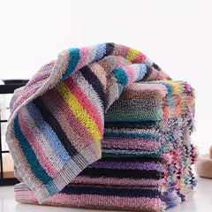 5pcs Square Dish Cloths Random Contemporary Dish Towels Striped Handkerchiefs